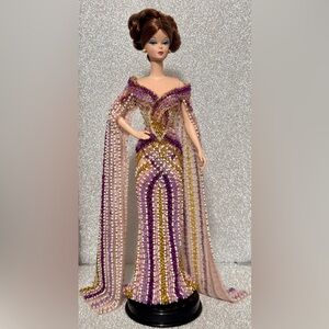 💎CONTINENTAL HOLIDAY BARBIE DOLL SILKSTONE “OOAK” W EMBROIDERED GOWN DRESS 💍👛👠